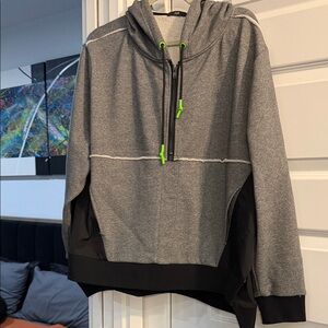 Stylish Gray and Black Women's Zip-Up Jacket